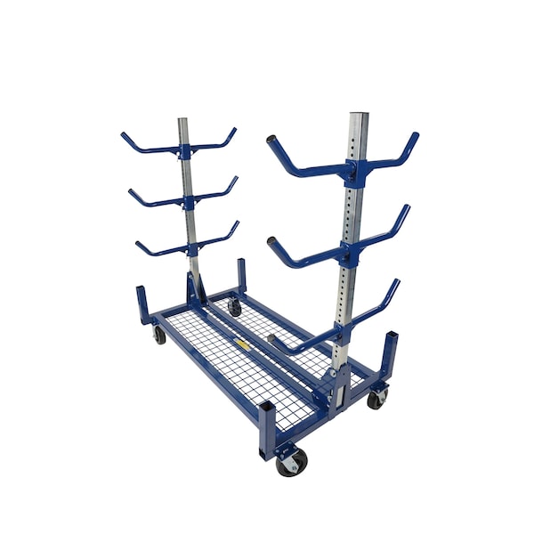 Conduit Rack with Mesh Base, Adjustable Arms & Casters